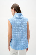 Joseph Ribkoff Bubble Jacquard Straight Top With Cowl Collar Style 262091
