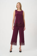 Joseph Ribkoff Lace Hem Sleeveless Silky Knit Top Style 262094W26