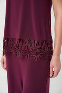 Joseph Ribkoff Lace Hem Sleeveless Silky Knit Top Style 262094W26