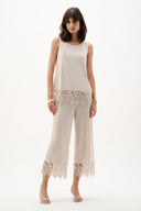 Joseph Ribkoff Culotte Pants With Guipure Lace Hem Style 262095