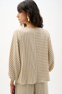 Joseph Ribkoff Stripe Boxy Top With Boat Neck Style 262097