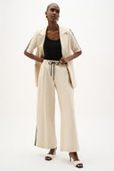 Joseph Ribkoff Linen Wide Leg Pull-On Pants With Side Stripe Style 262099