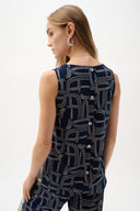 Joseph Ribkoff Geometric Print Straight Top Style 262107