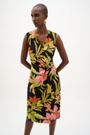 Joseph Ribkoff Tropical Print Wrap Dress Style 262108
