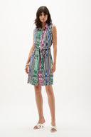 Joseph Ribkoff Stripe Print Straight Dress With Waist Sash Style 262111