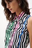 Joseph Ribkoff Stripe Print Straight Dress With Waist Sash Style 262111