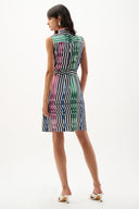 Joseph Ribkoff Stripe Print Straight Dress With Waist Sash Style 262111