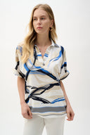 Joseph Ribkoff Abstract Print Boxy Top Style 262118