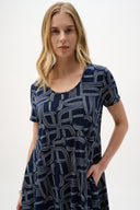 Joseph Ribkoff Geometric Print Cocoon Dress Style 262135