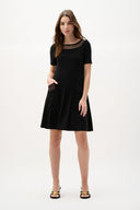 Joseph Ribkoff Silky Knit And Mesh A-Line Dress Style 262141
