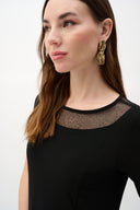 Joseph Ribkoff Silky Knit And Mesh A-Line Dress Style 262141