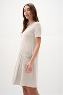 Joseph Ribkoff Silky Knit And Mesh A-Line Dress Style 262141