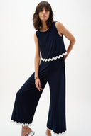 Joseph Ribkoff Culotte Jumpsuit With Contrast Trim Style 262144