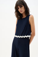 Joseph Ribkoff Culotte Jumpsuit With Contrast Trim Style 262144