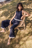 Joseph Ribkoff Culotte Jumpsuit With Contrast Trim Style 262144