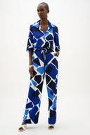 Joseph Ribkoff Geometric Print Wide Leg Pull-On Pants Style 262155