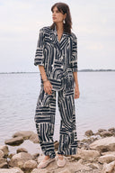 Joseph Ribkoff Abstract Print Wide Leg Pull-On Pants Style 262165