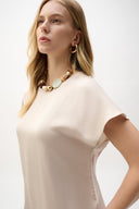 Joseph Ribkoff Satin And Silky Knit Straight Top Style 262189