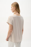 Joseph Ribkoff Satin And Silky Knit Straight Top Style 262189