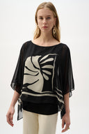 Joseph Ribkoff Tropical Print Poncho Top Style 262200