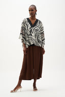Joseph Ribkoff Sheer Woven Animal Print And Silky Knit Poncho Top Style 262203
