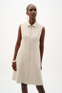Joseph Ribkoff Bouclé A-Line Dress With Zipped Neckline Style 262221