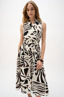 Joseph Ribkoff Gauze Tropical Print Fit And Flare Wrap Dress Style 262226