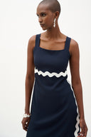 Joseph Ribkoff Straight Dress With Contras Trim Style 262230