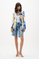 Joseph Ribkoff Silky Knit Tropical Print Fitted Blazer Style 262232