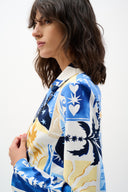 Joseph Ribkoff Silky Knit Tropical Print Fitted Blazer Style 262232