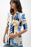Joseph Ribkoff Silky Knit Tropical Print Fitted Blazer Style 262232
