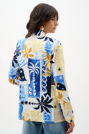 Joseph Ribkoff Silky Knit Tropical Print Fitted Blazer Style 262232