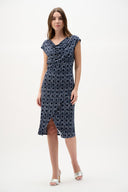 Joseph Ribkoff Geometric Print Sheath Wrap Dress Style 262246
