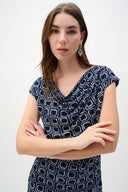 Joseph Ribkoff Geometric Print Sheath Wrap Dress Style 262246