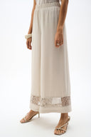 Joseph Ribkoff Pull-On Culotte Pants With Sequined Mesh Inserts Style 262253