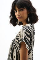 Joseph Ribkoff Bubble Satin Abstract Print Boxy Top Style 262255