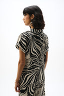 Joseph Ribkoff Bubble Satin Abstract Print Boxy Top Style 262255