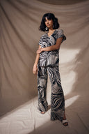 Joseph Ribkoff Abstract Print Wide Leg Pants With Side Slits Style 262257