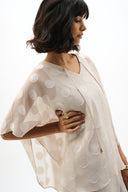 Joseph Ribkoff Chiffon Jacquard Dot Print Poncho Top Style 262258