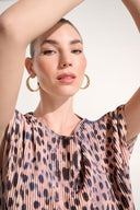 Joseph Ribkoff Pleated Animal Print Cocoon Top Style 262602