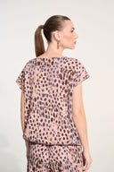Joseph Ribkoff Pleated Animal Print Cocoon Top Style 262602