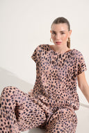 Joseph Ribkoff Pleated Animal Print Cocoon Top Style 262602