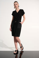 Joseph Ribkoff Silky Knit And Memory Straight Wrap Dress Style 262630