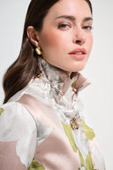 Joseph Ribkoff  Floral Jacquard Trapeze Jacket With Bell Sleeves Style 262702
