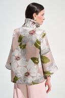 Joseph Ribkoff  Floral Jacquard Trapeze Jacket With Bell Sleeves Style 262702