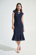 Joseph Ribkoff Flounce Dress With Rhinestone Bow Style 262703