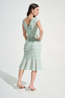 Joseph Ribkoff Flounce Dress With Rhinestone Bow Style 262703