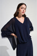 Joseph Ribkoff Chiffon Poncho Top With Novelty Trim Style 262711