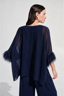 Joseph Ribkoff Chiffon Poncho Top With Novelty Trim Style 262711