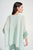 Joseph Ribkoff Chiffon Poncho Top With Novelty Trim Style 262711